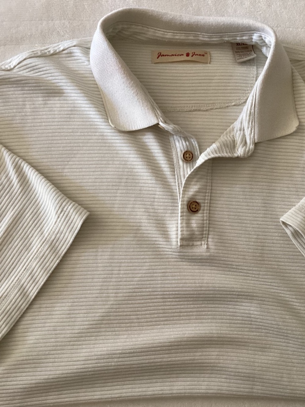 Mens JAMAICA JAXX BEIGE SHORT SLEEVE POLO SHIRT SIZE XL/EG